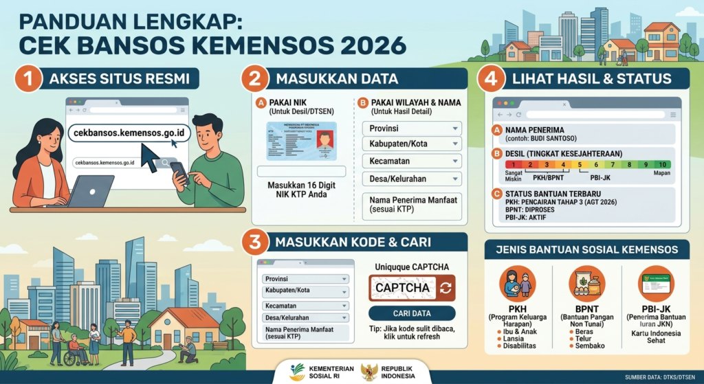 Cek Bansos Kemensos: Cara Mengetahui Nama Penerima dan Status Bantuan Terbaru
