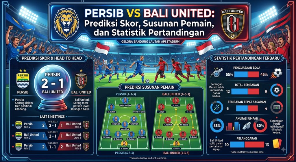 Persib vs Bali United: Prediksi Skor, Susunan Pemain, dan Statistik Pertandingan