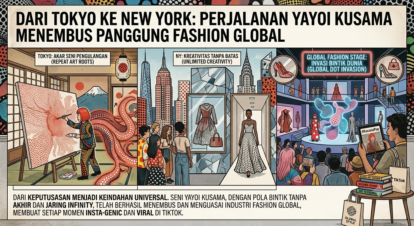 Dari Tokyo ke New York: Perjalanan Yayoi Kusama Menembus Panggung Fashion Global