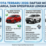 Toyota Terbaru 2026: Daftar Mobil, Harga, dan Spesifikasi Lengkap