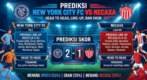 Prediksi New York City FC vs Necaxa: Head to Head, Line-up, dan Skor