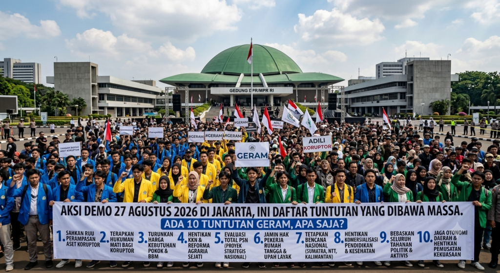 Demo 27 Agustus 2026 di Gedung DPR/MPR: Ada 10 Tuntutan GERAM, Apa Saja?