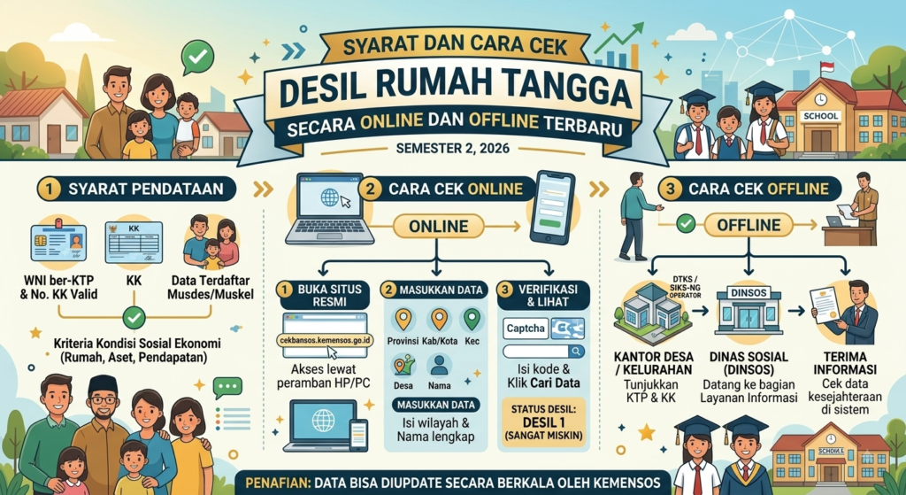 Syarat dan Cara Cek Desil Rumah Tangga Secara Online dan Offline Terbaru