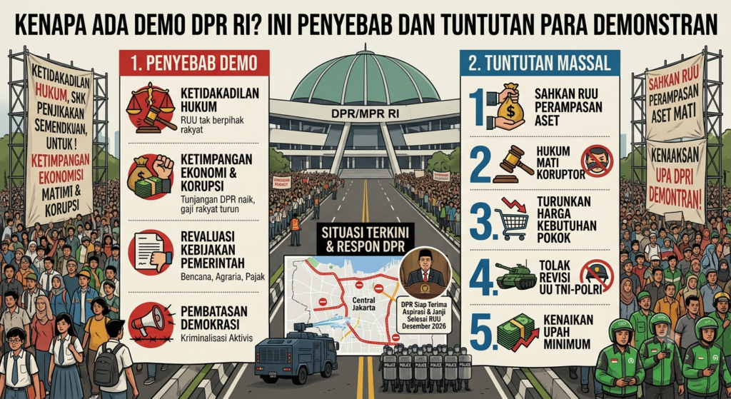 Kenapa Ada Demo DPR RI? Ini Penyebab dan Tuntutan Para Demonstran