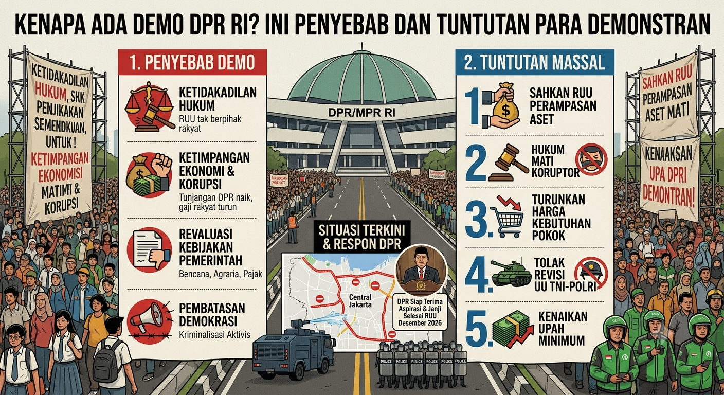 Kenapa Ada Demo DPR RI? Ini Penyebab dan Tuntutan Para Demonstran
