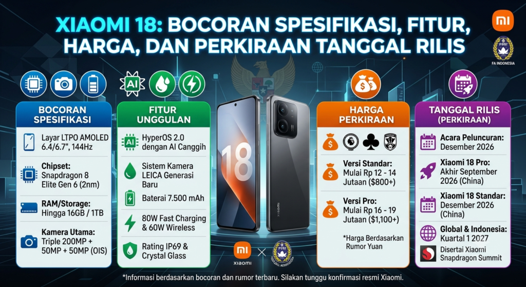 Xiaomi 18: Bocoran Spesifikasi, Fitur, Harga, dan Perkiraan Tanggal Rilis