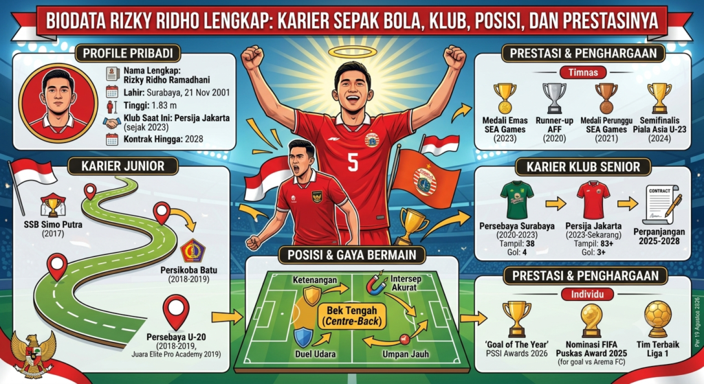Biodata Rizky Ridho Lengkap: Karier Sepak Bola, Klub, Posisi, dan Prestasinya