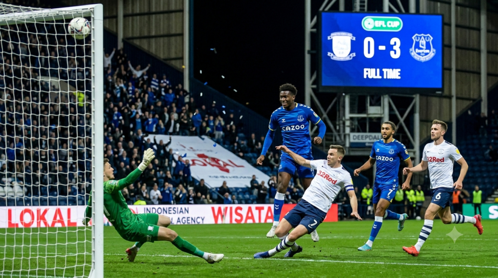 Rekap Pertandingan EFL Cup: Everton Tundukkan Preston North End di Deepdale