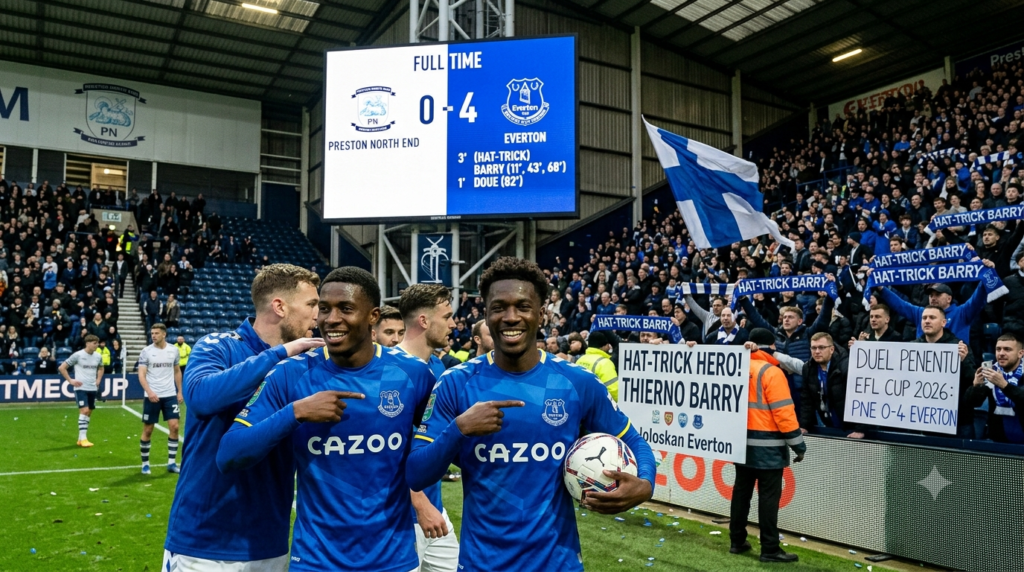 Preston North End vs Everton (0-4): Hattrick Cemerlang Bawa The Toffees Lolos ke Babak Berikutnya