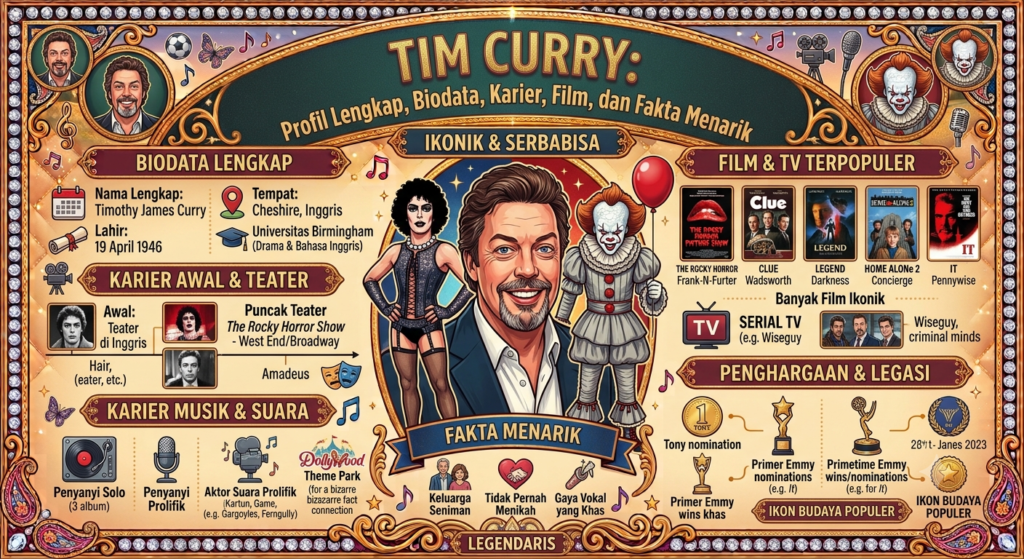 Tim Curry: Profil Lengkap, Biodata, Karier, Film, dan Fakta Menarik