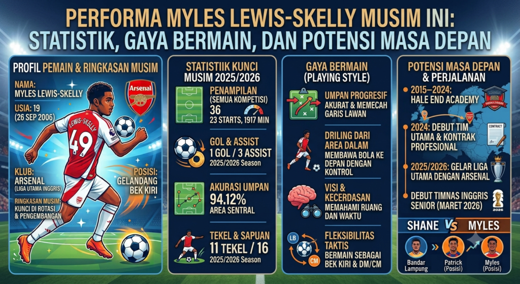 Performa Myles Lewis-Skelly Musim Ini: Statistik, Gaya Bermain, dan Potensi Masa Depan