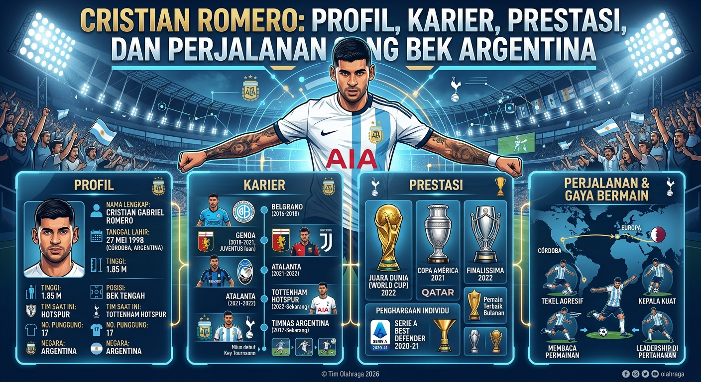 Cristian Romero: Profil, Karier, Prestasi, dan Perjalanan Sang Bek Argentina