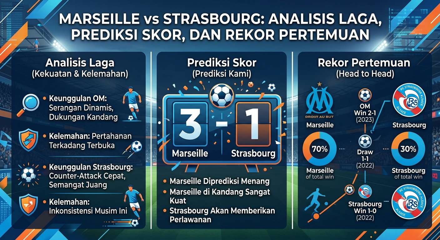 Marseille vs Strasbourg: Analisis Laga, Prediksi Skor, dan Rekor Pertemuan
