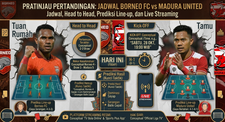 Jadwal Borneo FC vs Madura United: Head to Head, Prediksi Line-up, dan Live Streaming