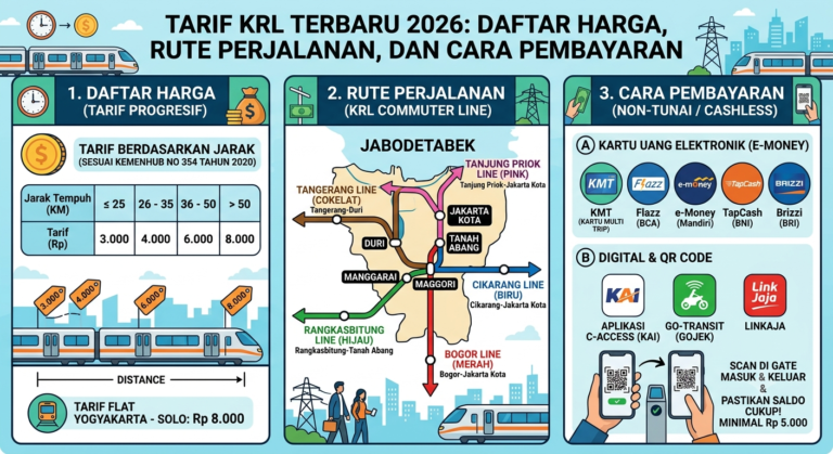 Tarif KRL Terbaru 2026: Daftar Harga, Rute Perjalanan, dan Cara Pembayaran