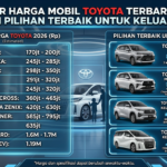 Daftar Harga Mobil Toyota Terbaru 2026 dan Pilihan Terbaik untuk Keluarga
