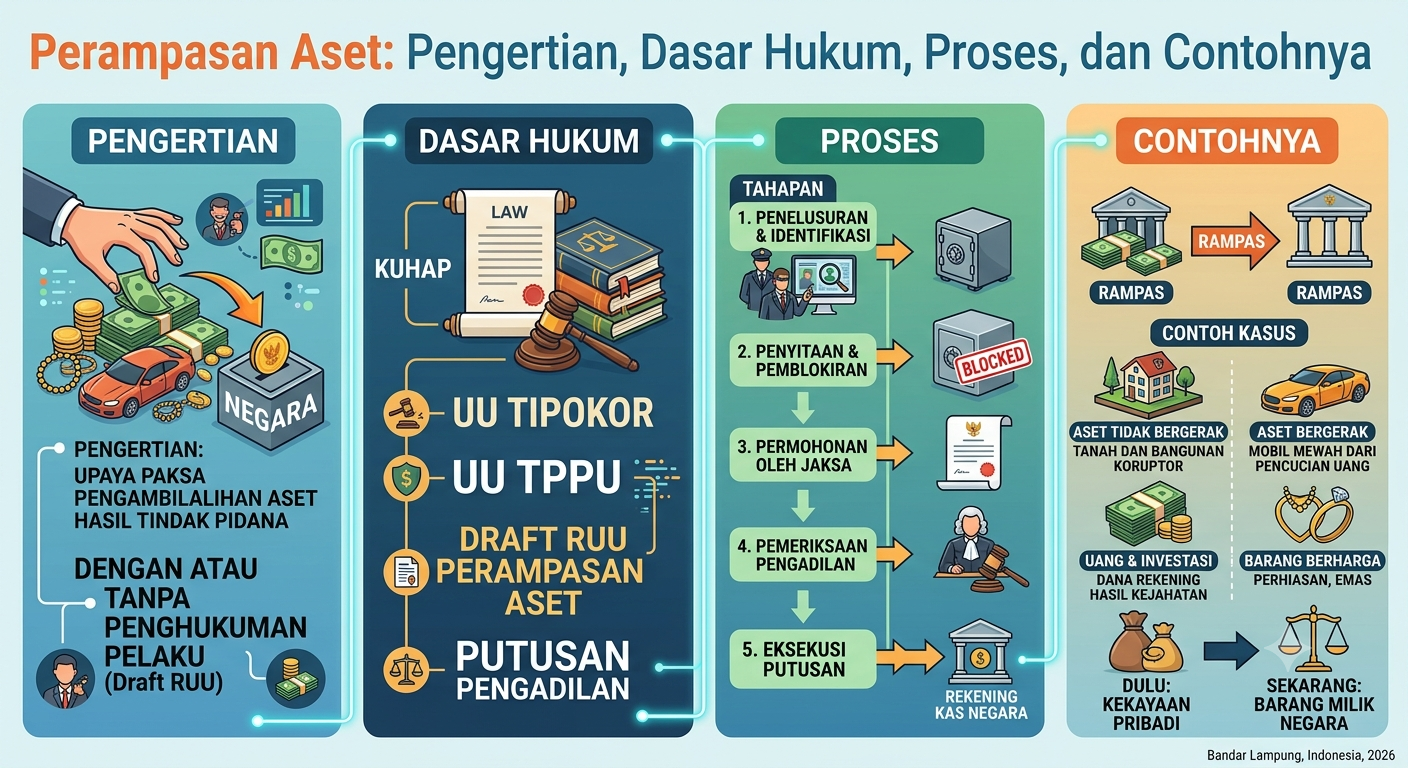 Perampasan Aset: Pengertian, Dasar Hukum, Proses, dan Contohnya