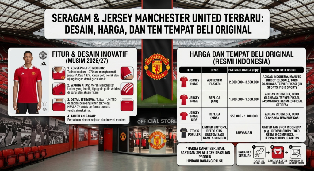 Seragam & Jersey Manchester United Terbaru: Desain, Harga, dan Tempat Beli Original