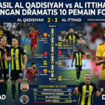 Hasil Al Qadisiyah vs Al Ittihad: Kemenangan Dramatis 10 Pemain FC Ittihad