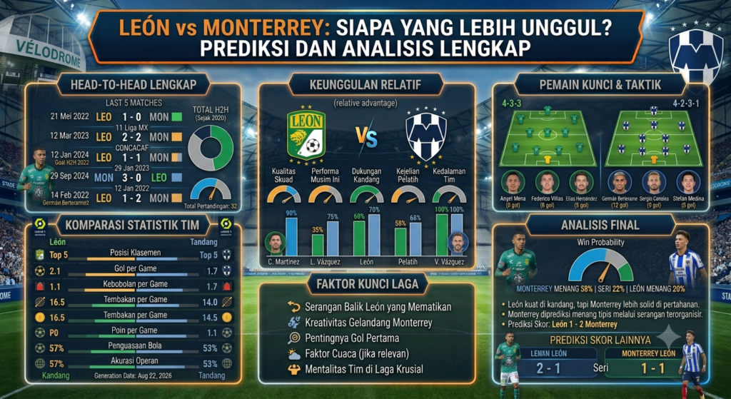 León vs Monterrey: Siapa yang Lebih Unggul? Prediksi dan Analisis LengkapLeón vs Monterrey: Siapa yang Lebih Unggul? Prediksi dan Analisis Lengkap