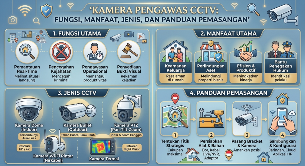 Kamera Pengawas CCTV: Fungsi, Manfaat, Jenis, dan Panduan Pemasangan