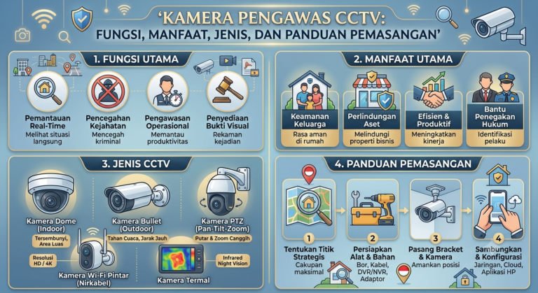 Kamera Pengawas CCTV: Fungsi, Manfaat, Jenis, dan Panduan Pemasangan
