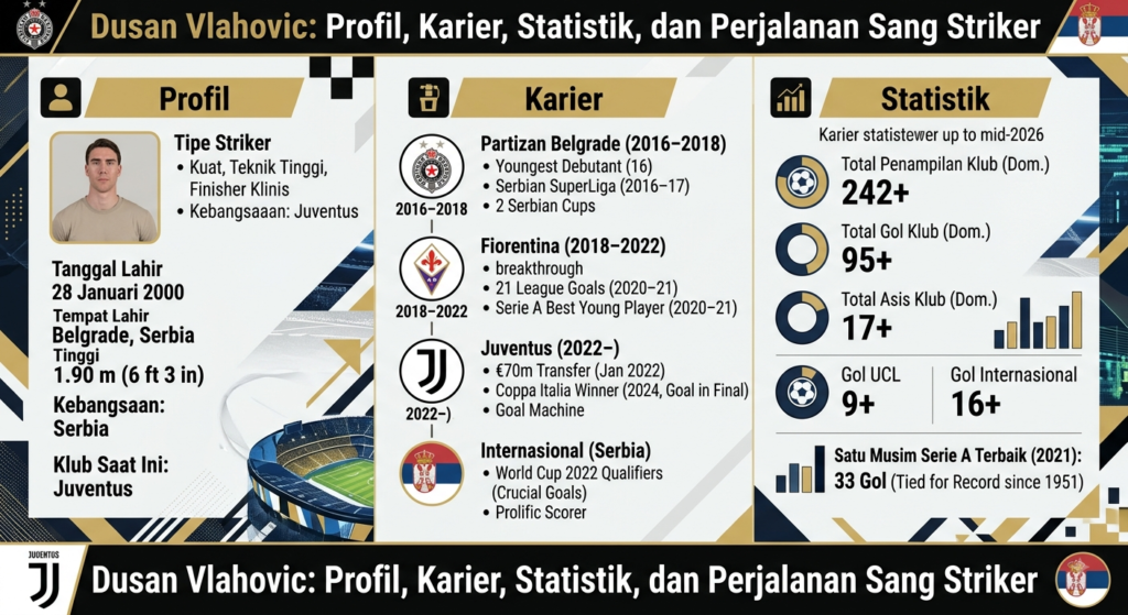 Dusan Vlahovic: Profil, Karier, Statistik, dan Perjalanan Sang Striker