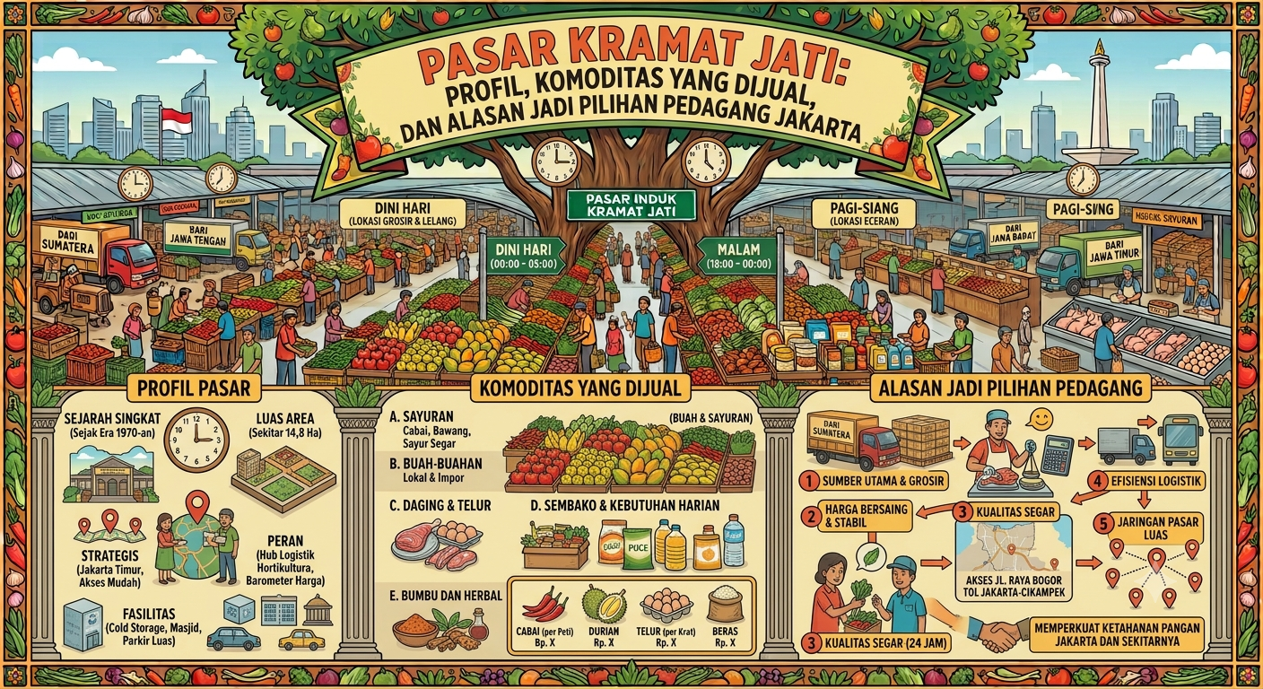 Pasar Kramat Jati: Profil, Komoditas yang Dijual, dan Alasan Jadi Pilihan Pedagang Jakarta