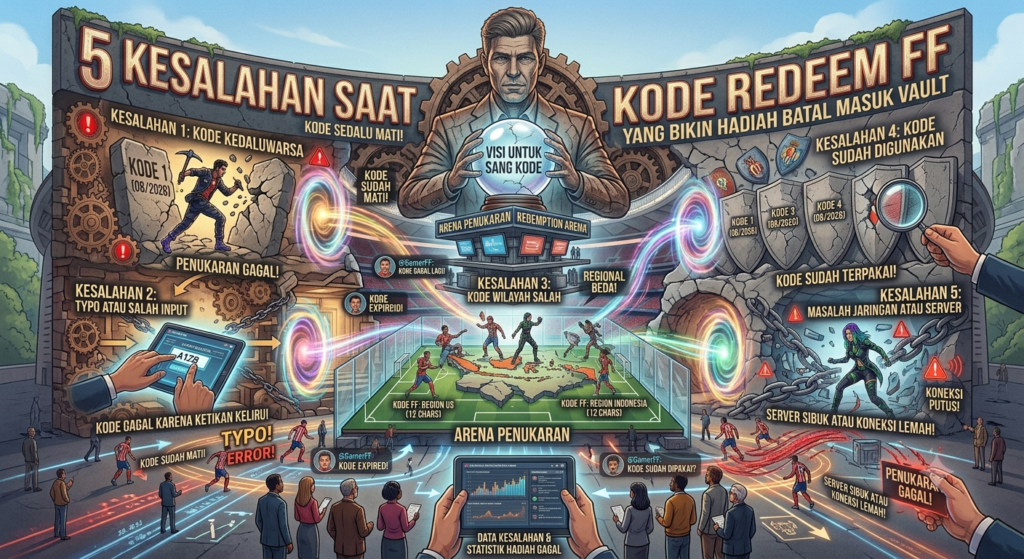 5 Kesalahan Saat Input Kode Redeem FF yang Bikin Hadiah Batal Masuk Vault