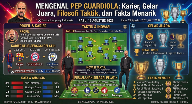 Mengenal Pep Guardiola: Karier, Gelar Juara, Filosofi Taktik, dan Fakta Menarik