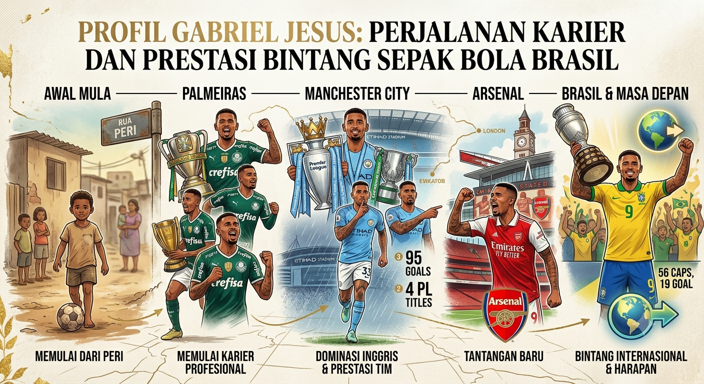 Profil Gabriel Jesus: Perjalanan Karier dan Prestasi Bintang Sepak Bola Brasil