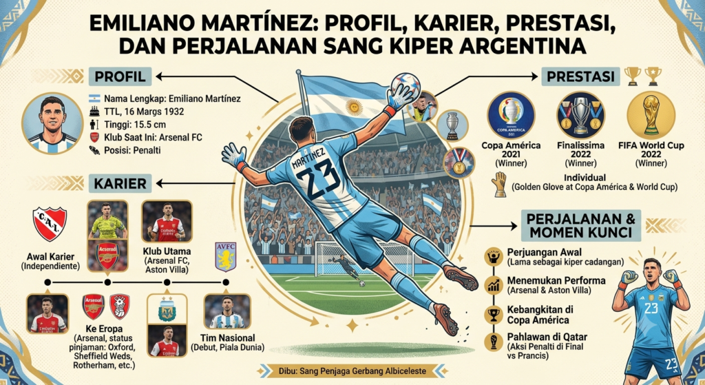 Emiliano Martínez: Profil, Karier, Prestasi, dan Perjalanan Sang Kiper Argentina