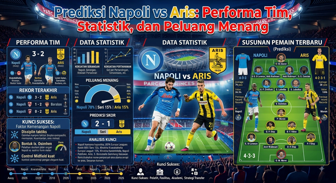 Prediksi Napoli vs Aris: Performa Tim, Statistik, dan Peluang Menang