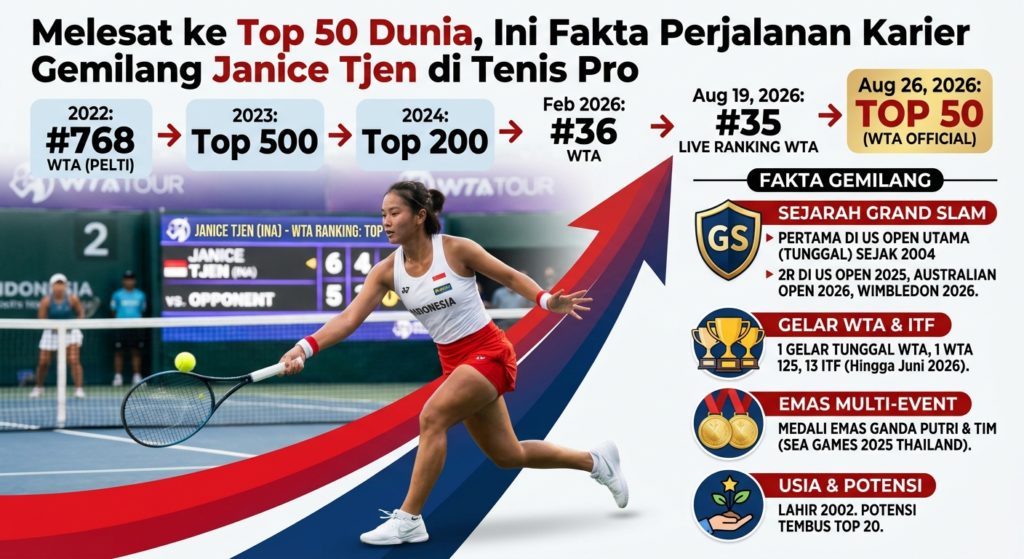 Melesat ke Top 50 Dunia, Ini Fakta Perjalanan Karier Gemilang Janice Tjen di Tenis Pro