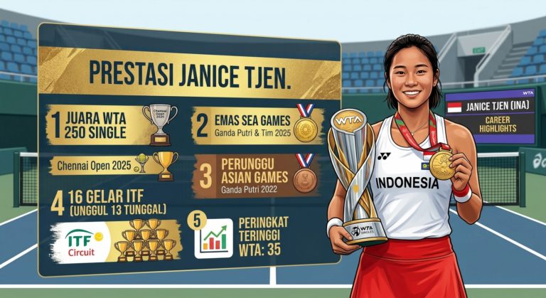 Daftar Prestasi dan Gelar Juara yang Pernah Disabet Janice Tjen Sepanjang Kariernya