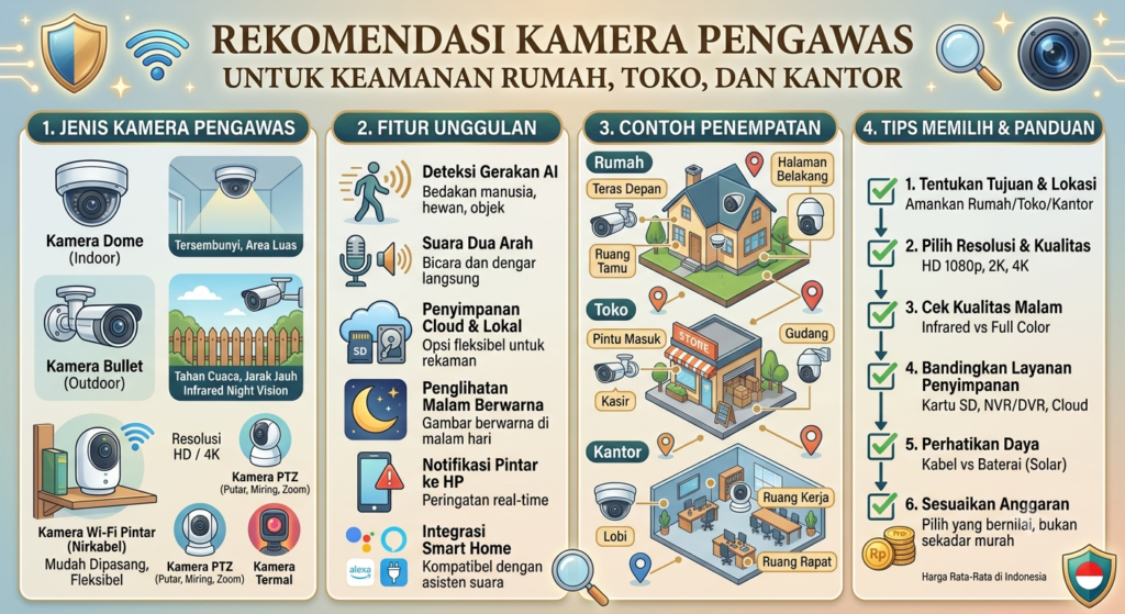 Rekomendasi Kamera Pengawas untuk Keamanan Rumah, Toko, dan Kantor