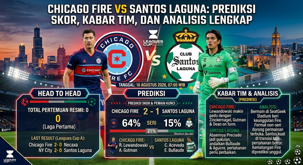 Chicago Fire vs Santos Laguna: Prediksi Skor, Kabar Tim, dan Analisis Lengkap