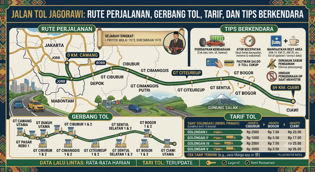 Jalan Tol Jagorawi: Rute Perjalanan, Gerbang Tol, Tarif, dan Tips Berkendara