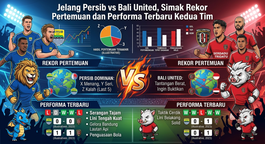 Jelang Persib vs Bali United, Simak Rekor Pertemuan dan Performa Terbaru Kedua Tim