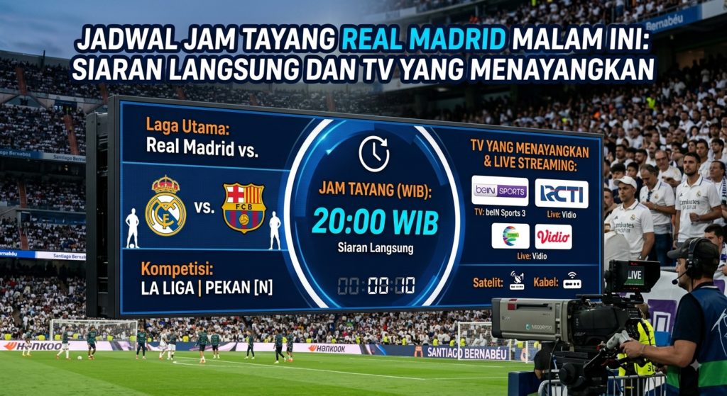Jadwal Jam Tayang Real Madrid Malam Ini: Siaran Langsung dan TV yang Menayangkan