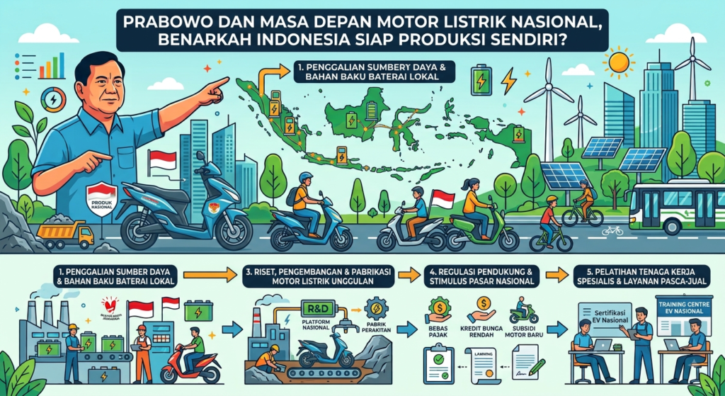 Prabowo dan Masa Depan Motor Listrik Nasional, Benarkah Indonesia Siap Produksi Sendiri?