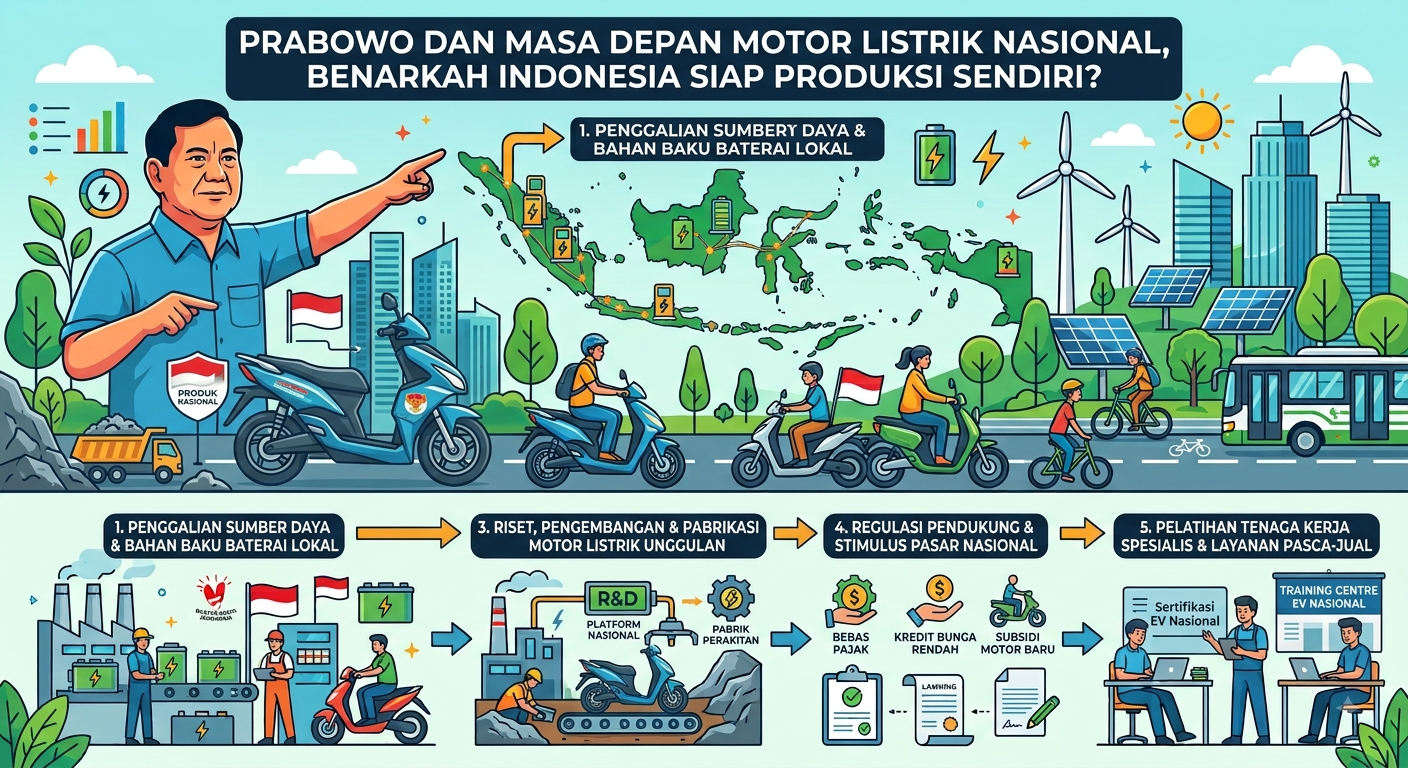 Prabowo dan Masa Depan Motor Listrik Nasional, Benarkah Indonesia Siap Produksi Sendiri?