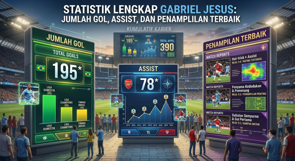 Statistik Lengkap Gabriel Jesus: Jumlah Gol, Assist, dan Penampilan Terbaik