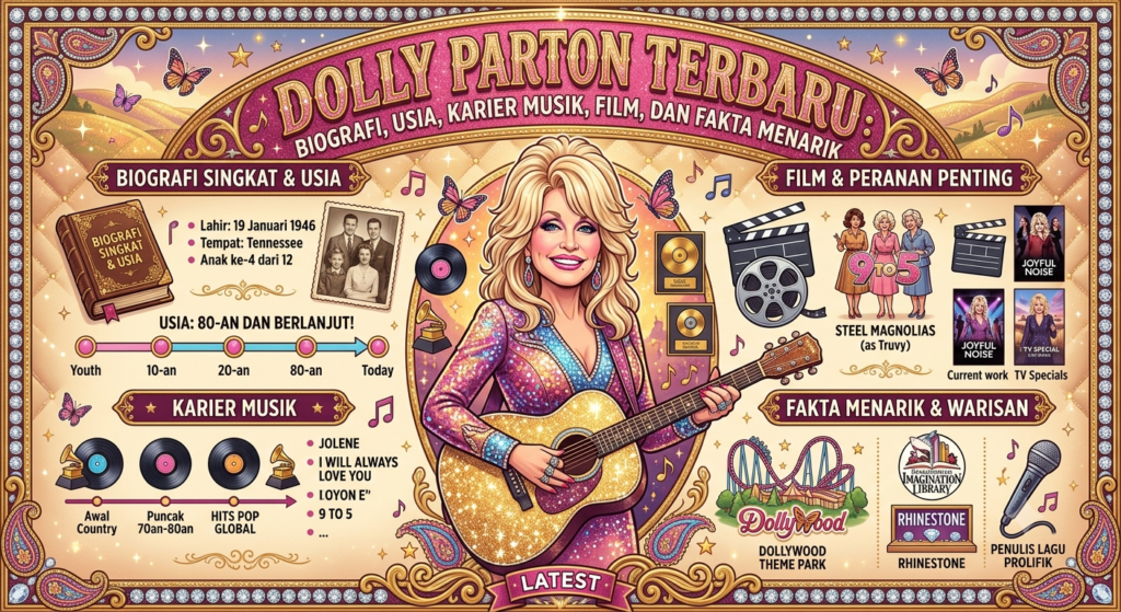 Dolly Parton Terbaru: Biografi, Usia, Karier Musik, Film, dan Fakta Menarik