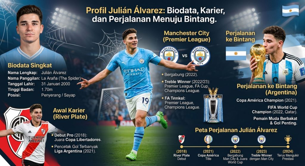 Profil Julián Álvarez: Biodata, Karier, dan Perjalanan Menuju Bintang