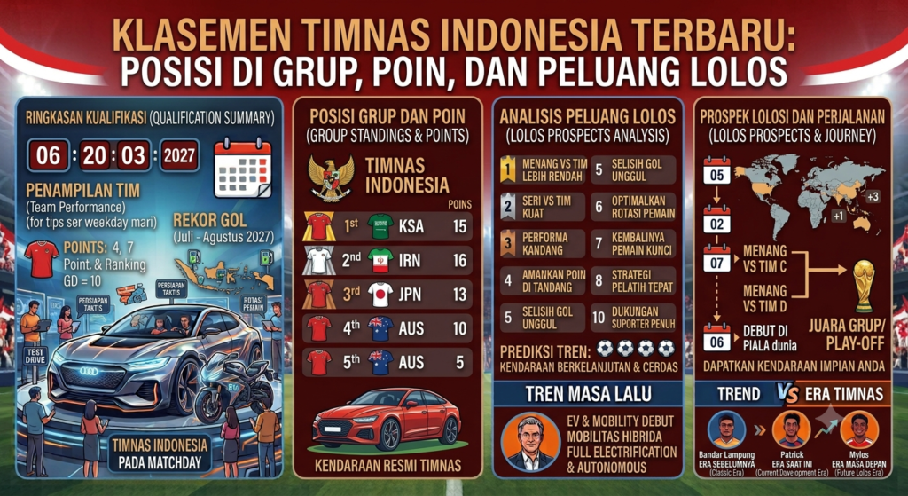 Klasemen Timnas Indonesia Terbaru: Posisi di Grup, Poin, dan Peluang Lolos