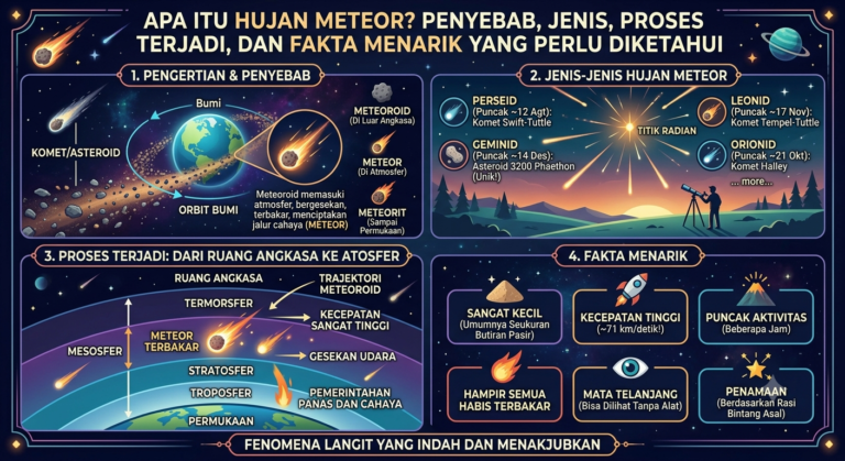 Apa Itu Hujan Meteor? Penyebab, Jenis, Proses Terjadi, dan Fakta Menarik yang Perlu Diketahui