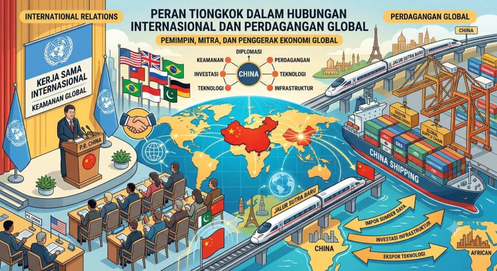 Peran Tiongkok dalam Hubungan Internasional dan Perdagangan Global buatkan gambar Peran Tiongkok dalam Hubungan Internasional dan Perdagangan Global buatkan gambar