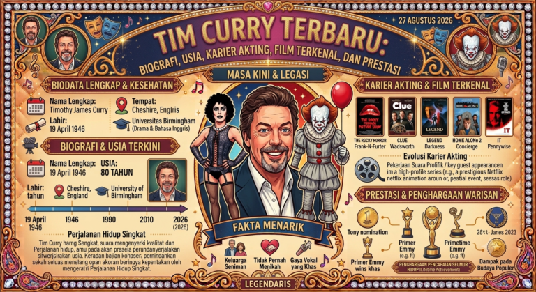 Tim Curry Terbaru: Biografi, Usia, Karier Akting, Film Terkenal, dan Prestasi