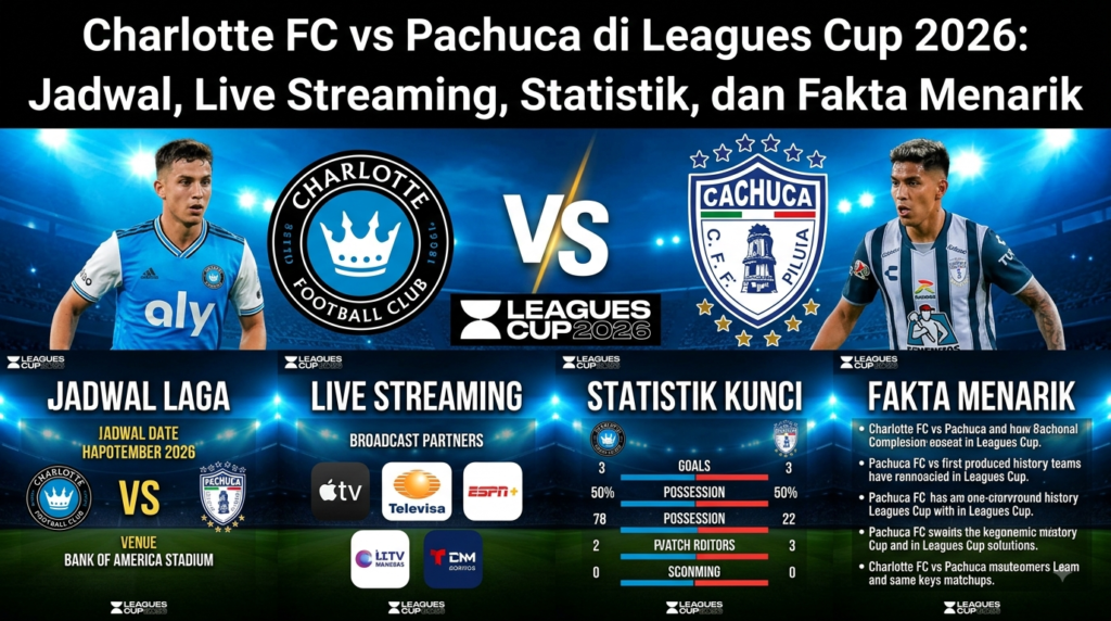 Charlotte FC vs Pachuca di Leagues Cup 2026: Jadwal, Live Streaming, Statistik, dan Fakta Menarik